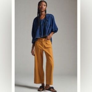 Maeve Wide Leg Pants in Mustard